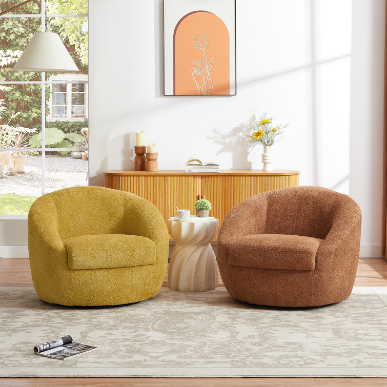 Yellow barrel on sale swivel chair